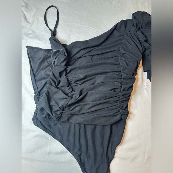 Fashion Nova Kiara One Shoulder Mesh Bodysuit, New, Size XL - Picture 13 of 13